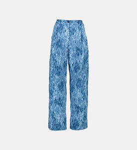 بنطال واسع الساقين بطبعة تجريدية