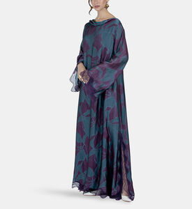 Moonlight Abaya, Teal, Model View