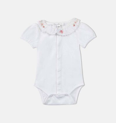 Embroidered Collar Girls Bodysuit