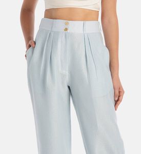 بنطال حريري بروكاد عالي الخصر