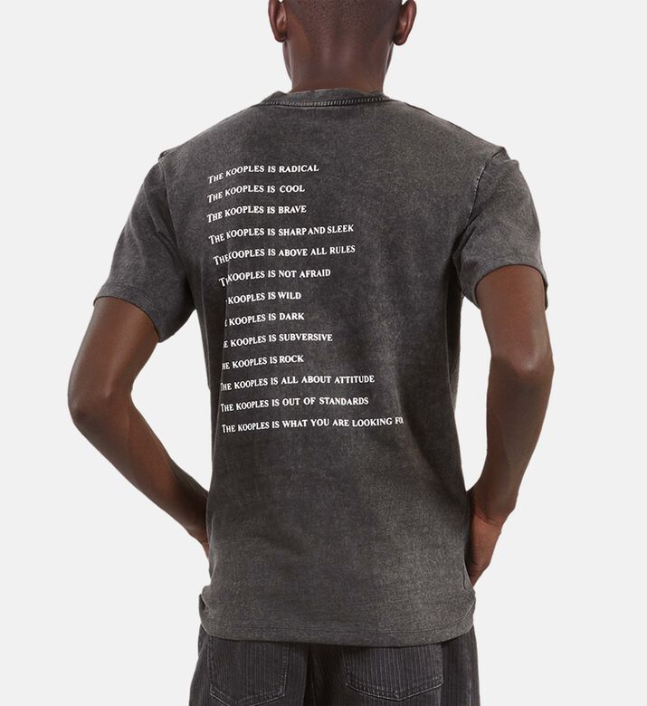 The Kooples Screen Print Short Sleeve Cotton T-shirt, Model View