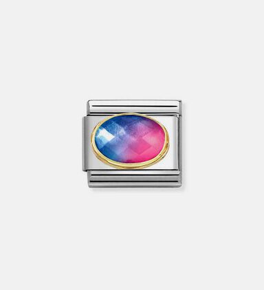 Composable Classic Link Pink-blue Stone Charm