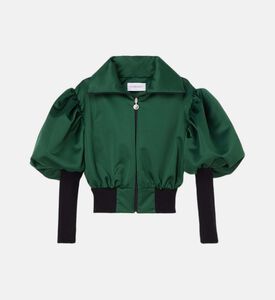 سترة بومبر بياقة عالية وعقدة