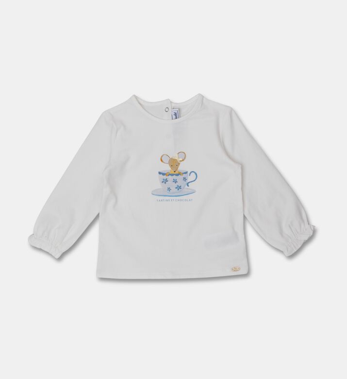 Tartine et Chocolat Long-sleeve-printed T-shirt, Beige, 36m, Packshot View