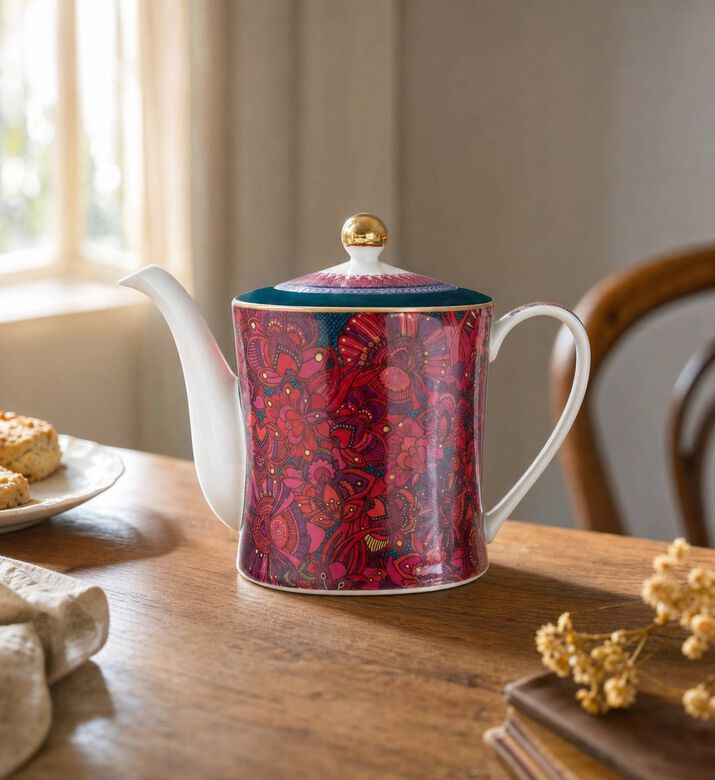 Images D'Orient Kashmir Porcelain Lidded Teapot, Model View