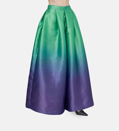 Metallic Jacquard Flare Pants