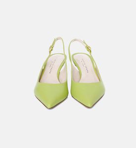 Slingback Leather Side Buckle Heels