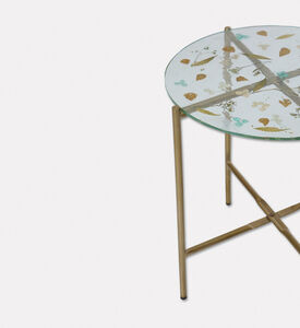 Home Deco and More Knock-down Stand Round-top Table, Clear, 39-cm, Packshot View