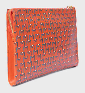 Maya.M Logo-pattern Vegan Ipad Pouch, Orange, Packshot View