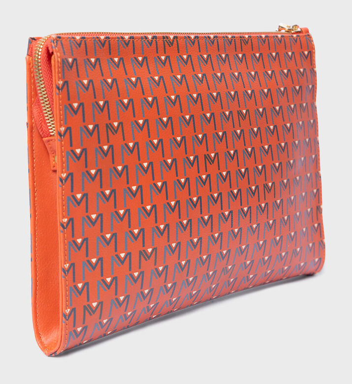 Maya.M Logo-pattern Vegan Ipad Pouch, Orange, Packshot View