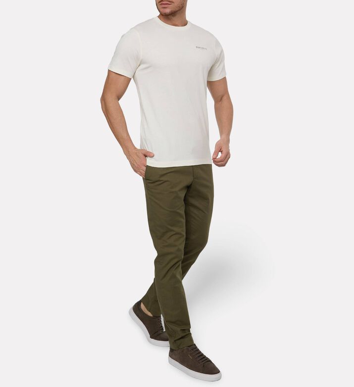 Hackett London Heritage Logo-print Short-sleeve T-shirt, Off-white, S, Model View