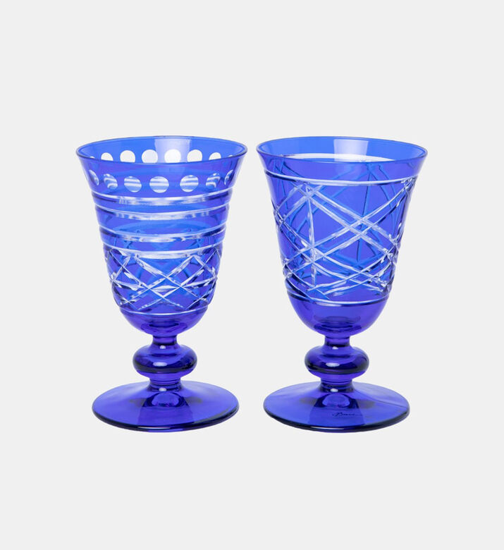 Optical Glass Goblet 2-piece Set