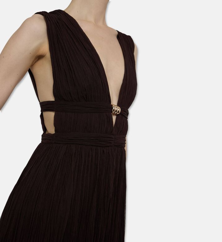 Ba and Sh Plunging Maxi Dress, Model View