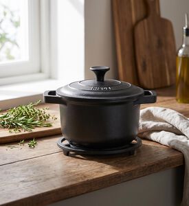 Risoli Le Pignate Stockpot, Black, 20-cm, Model View