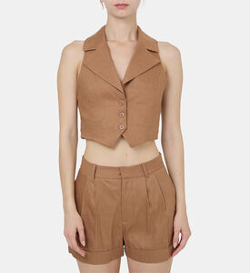 Donna Checkered Cropped Vest Donna Checkered Cropped Vest