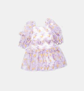 فستان بأكمام طويلة منتفخة