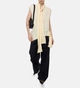 Plan C Side Tie Closure V-neck Top, Model View