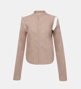 Cotton Cut-out Details Button-down Shirt