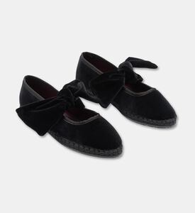 Flabelus Lyra Velvet Bow Slippers, Black, Eu-37, Packshot View