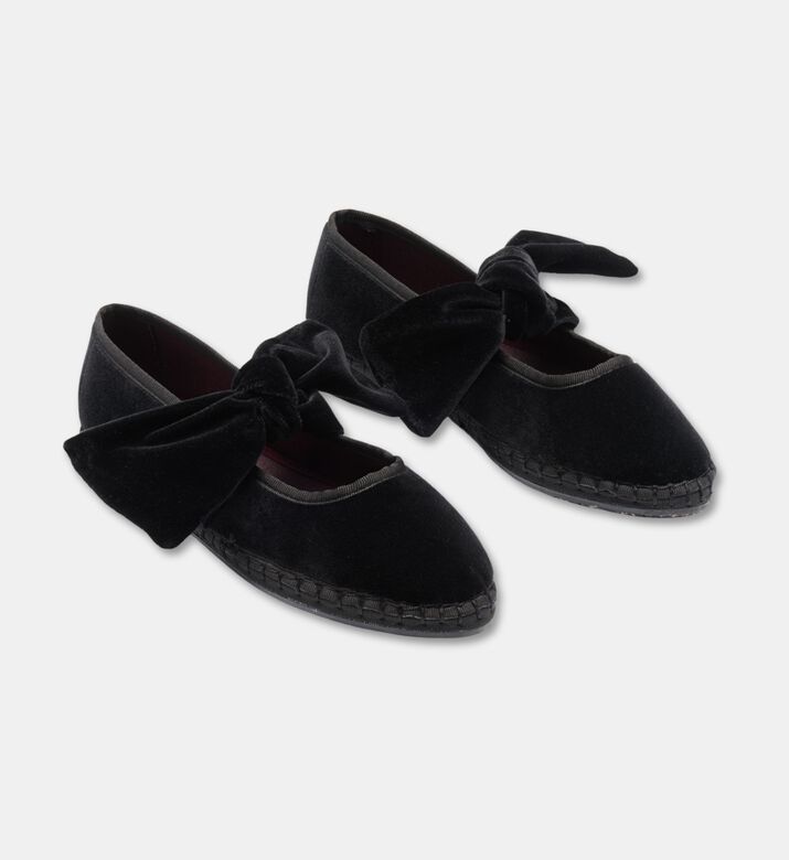 Flabelus Lyra Velvet Bow Slippers, Black, Eu-37, Packshot View