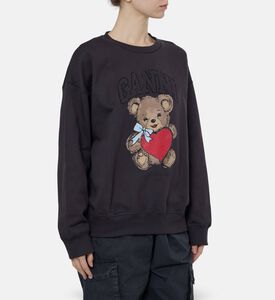 Ganni Logo-print Bear Graphic Sweatshirt, Model View