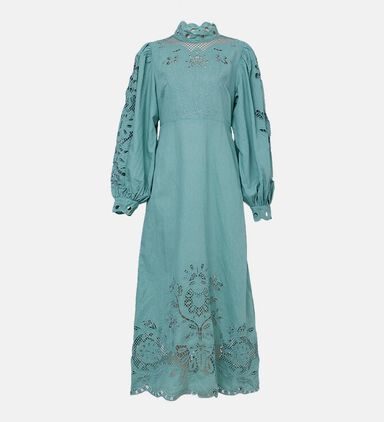 Long Sleeve Embroidered Midi Dress