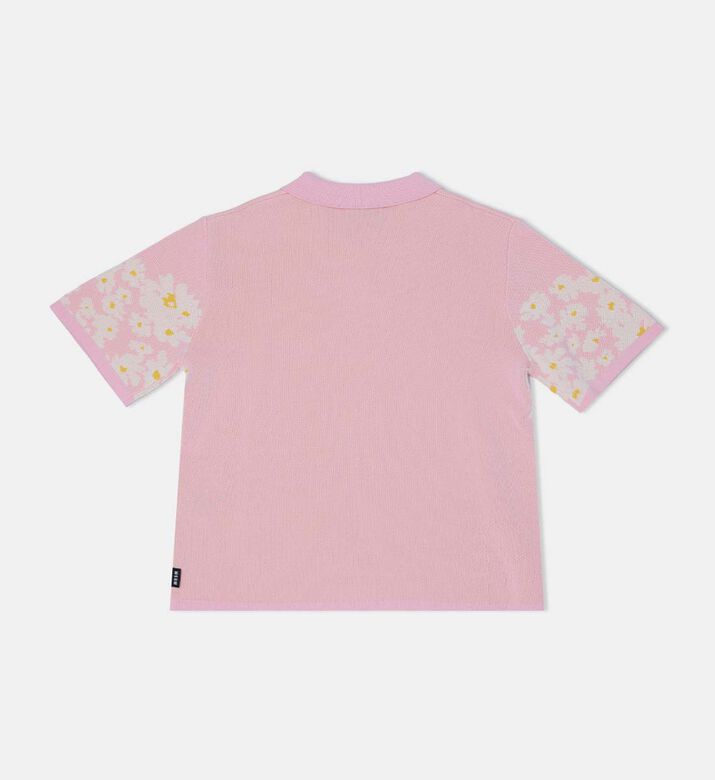 Floral Knit Cotton Polo
