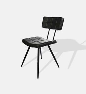 Home Deco and More Leather Square-shaped Mappy Chair, Dark-grey, 59x48x83-cm, Packshot View