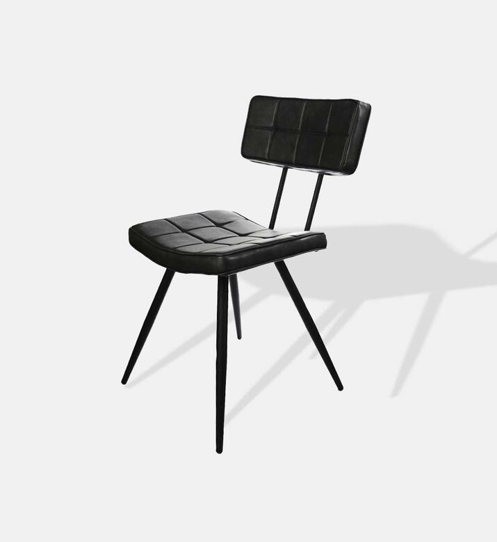 Home Deco and More Leather Square-shaped Mappy Chair, Dark-grey, 59x48x83-cm, Packshot View