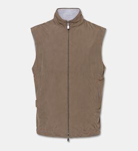 Corneliani Polyester Technical Gilet, Beige, 56, Packshot View