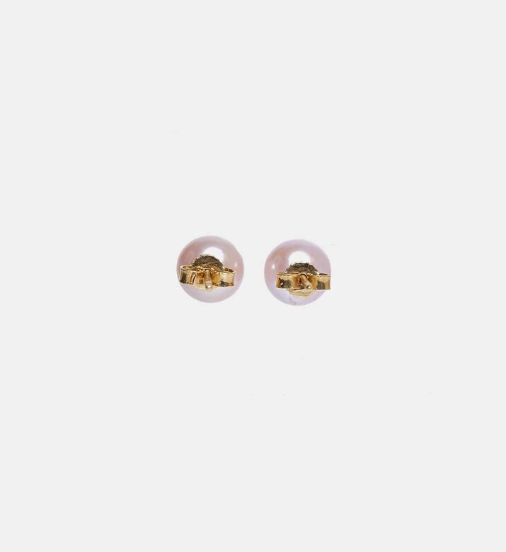 Pink Freshwater Pearl 18k Gold Earrings