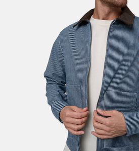 Les Deux Stripe-print Zip Fastening Jacket, Model View