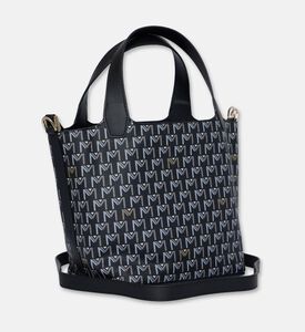 Maya.M Soft Monogram Mini Bucket Tote Bag, Black, Packshot View