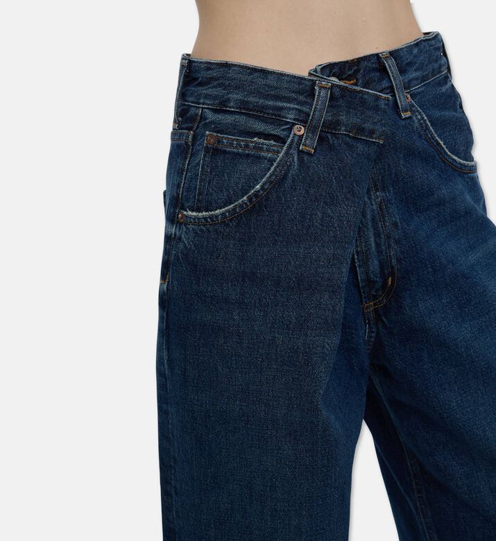 Agolde High Rise Wide-leg Denim Pants, Model View