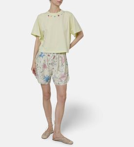 Forte-Forte Cotton Jersey Floral-embroidery T-shirt, Model View
