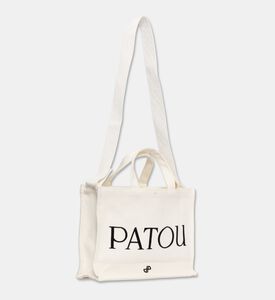 Patou Logo-print Rectangular Tote Bag, White, Packshot View