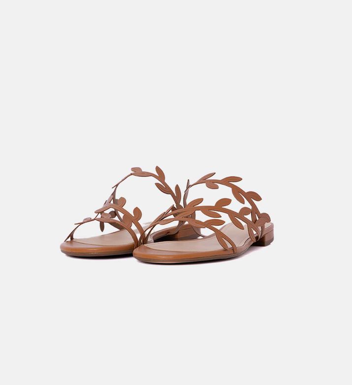 Leaf-shaped Straps Slip-on Sandals
