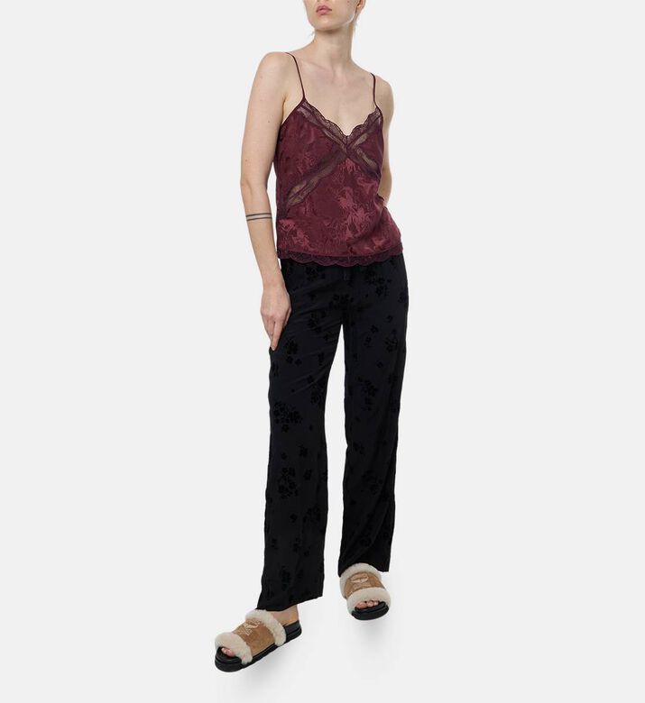Zadig et Voltaire Velvet Floral-embroidery Regular-fit Pants, Model View