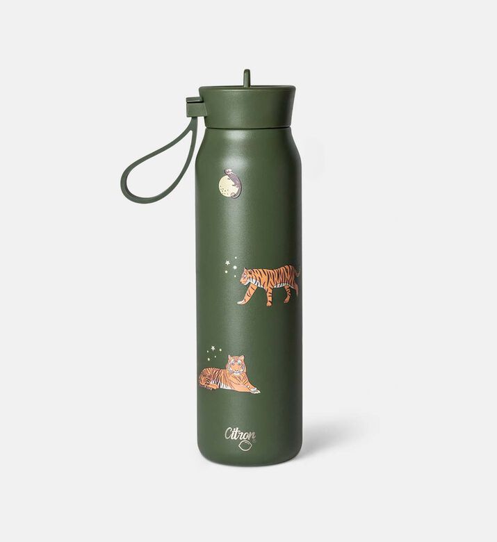 زجاجة مياه بطبعة اسود