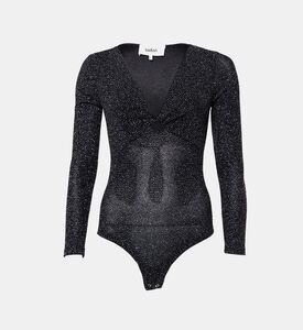 بلوزة شفافة لامعة بودي