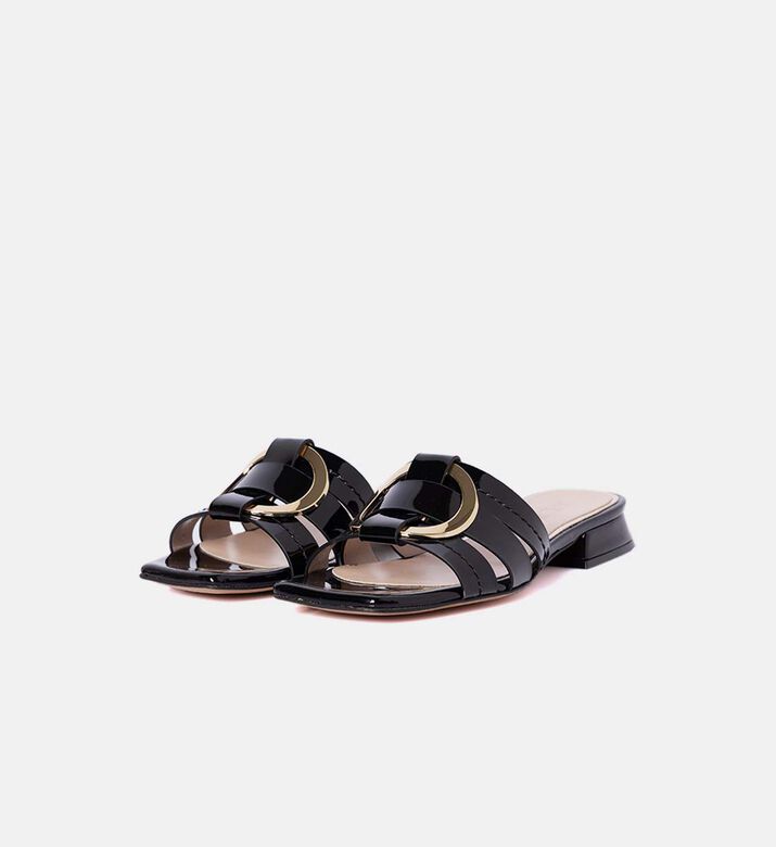 صندل مفتوح من الخلف جلد لامع