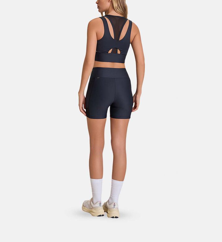 LIVE! Side Pocket Mid-thigh Shorts, Black, L, Model View