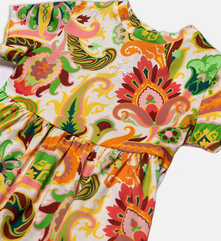 فستان بأكمام قصيرة بطبعة بيزلي