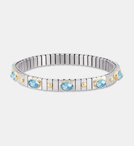 Nomination Gold-toned Studs Bezel-set Blue Stones Stretch Bracelet, Packshot View