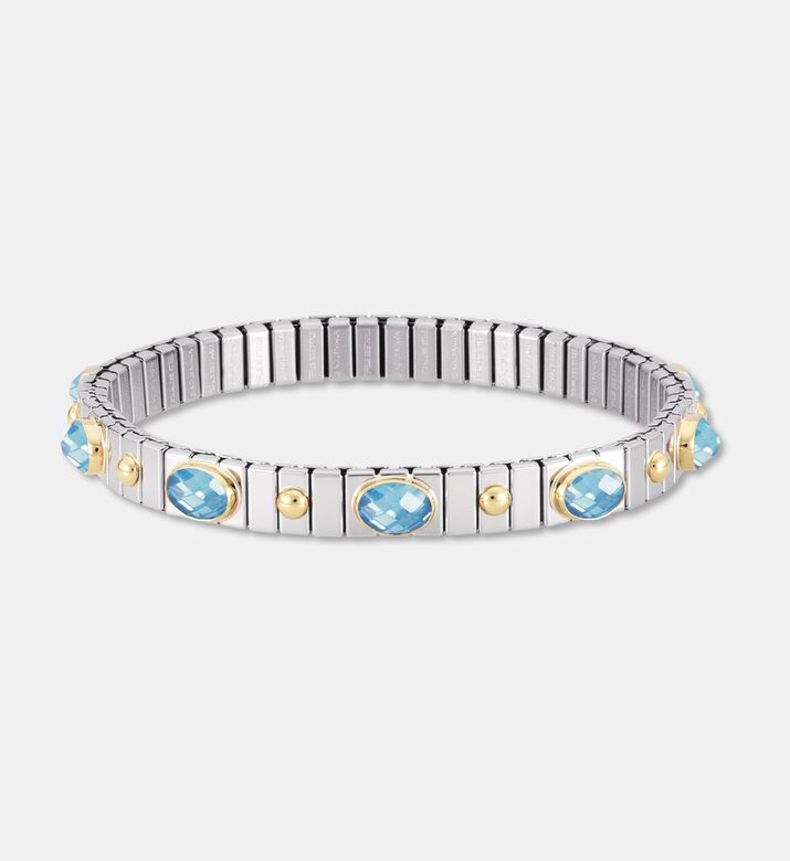 Nomination Gold-toned Studs Bezel-set Blue Stones Stretch Bracelet, Packshot View
