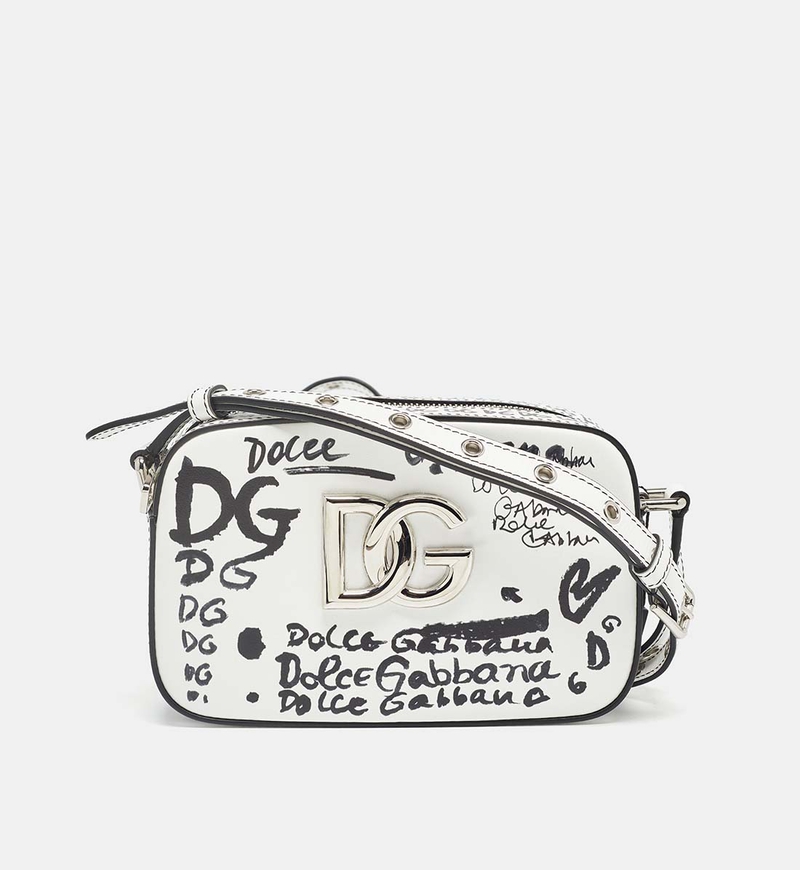 Dolce-and-gabbana Printed Leather Crossbody Bag Preowned