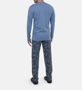 Leaf-print Long Pajama Set