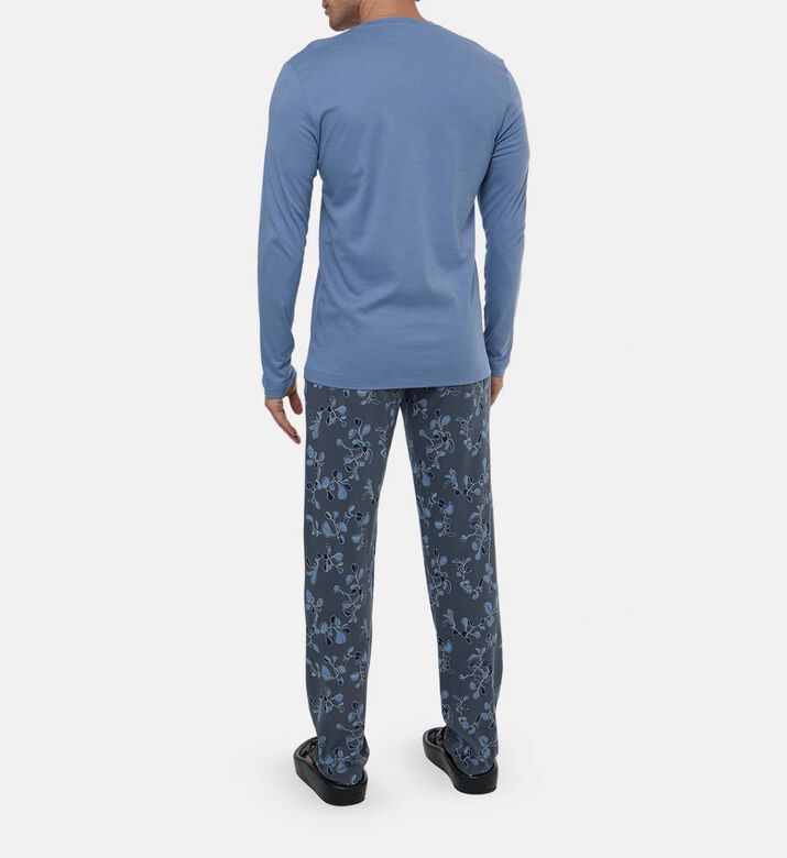 Leaf-print Long Pajama Set