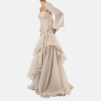 Rushed Detached Sleeves Gown