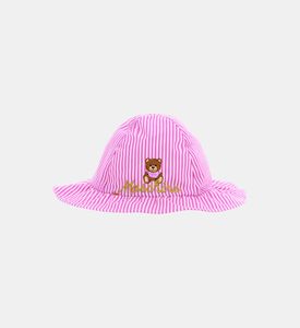 Striped-pattern Cotton-blend Hat